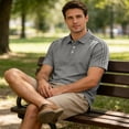 thumbnail image 7 of Uwinwear Men's Polo Shirts Solid color Button-Down Short Sleeve Quick Dry Moisture Wicking Performance Collared Golf Shirt Breathable Casual Wear,Gray,XL, 7 of 7