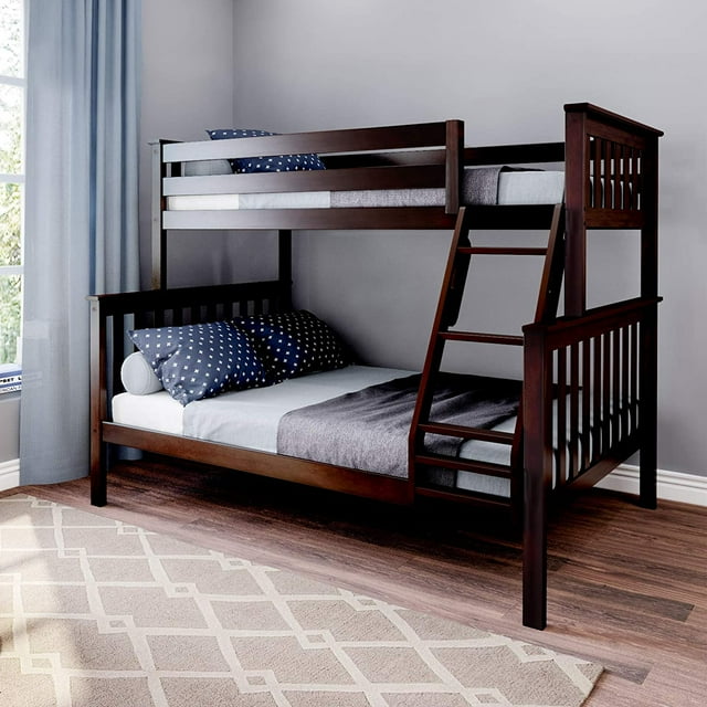 BEDSMART Lits Superposés Simple sur Double en Bois Massif/ Espresso