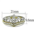 thumbnail image 2 of Two-Tone IP Gold (Ion Plating) Stainless Steel Ring with Top Grade Crystal in Clear for Women Clear Stone Color Style TK2294 Size 7, 2 of 4
