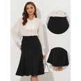 thumbnail image 2 of DARING DIVA Women's Side Zipper Flared Flowy A Line Midi Skirts M Black, 2 of 6