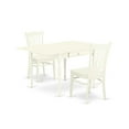 thumbnail image 2 of East West Furniture Monza 3-piece Wood Dining Table Set in Linen White, 2 of 5