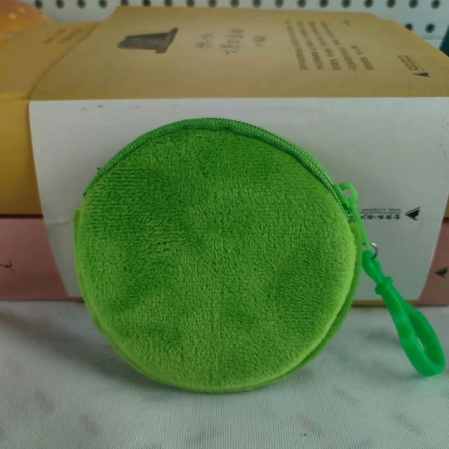 Monedero redondo de peluche de color caramelo, llavero, billetera bonita, tarjetero para mujer, monedero sencillo
