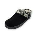 thumbnail image 4 of Clarks Women's Knitted Sweater Collar Suede Slippers - Faux Fur Linning Indoor/Outdoor TPR Outsoles & Cushioned Footbed (Black Suede Holiday Collar, 6), 4 of 4