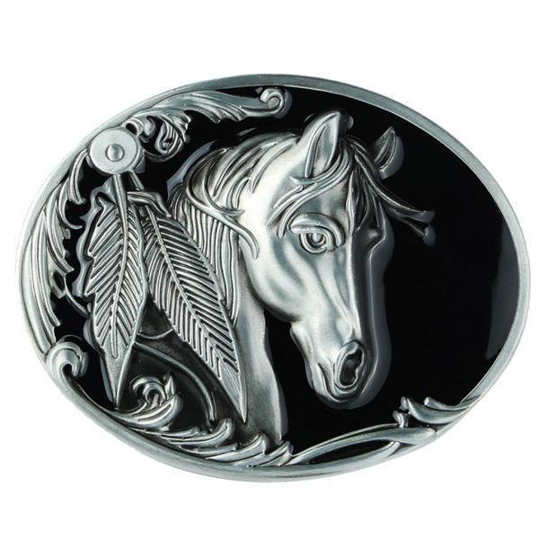 5 Hebillas de Cinturón de Plata Con Cabeza de Caballo Grabada Antigua Sunnimix Vaquero Occidental