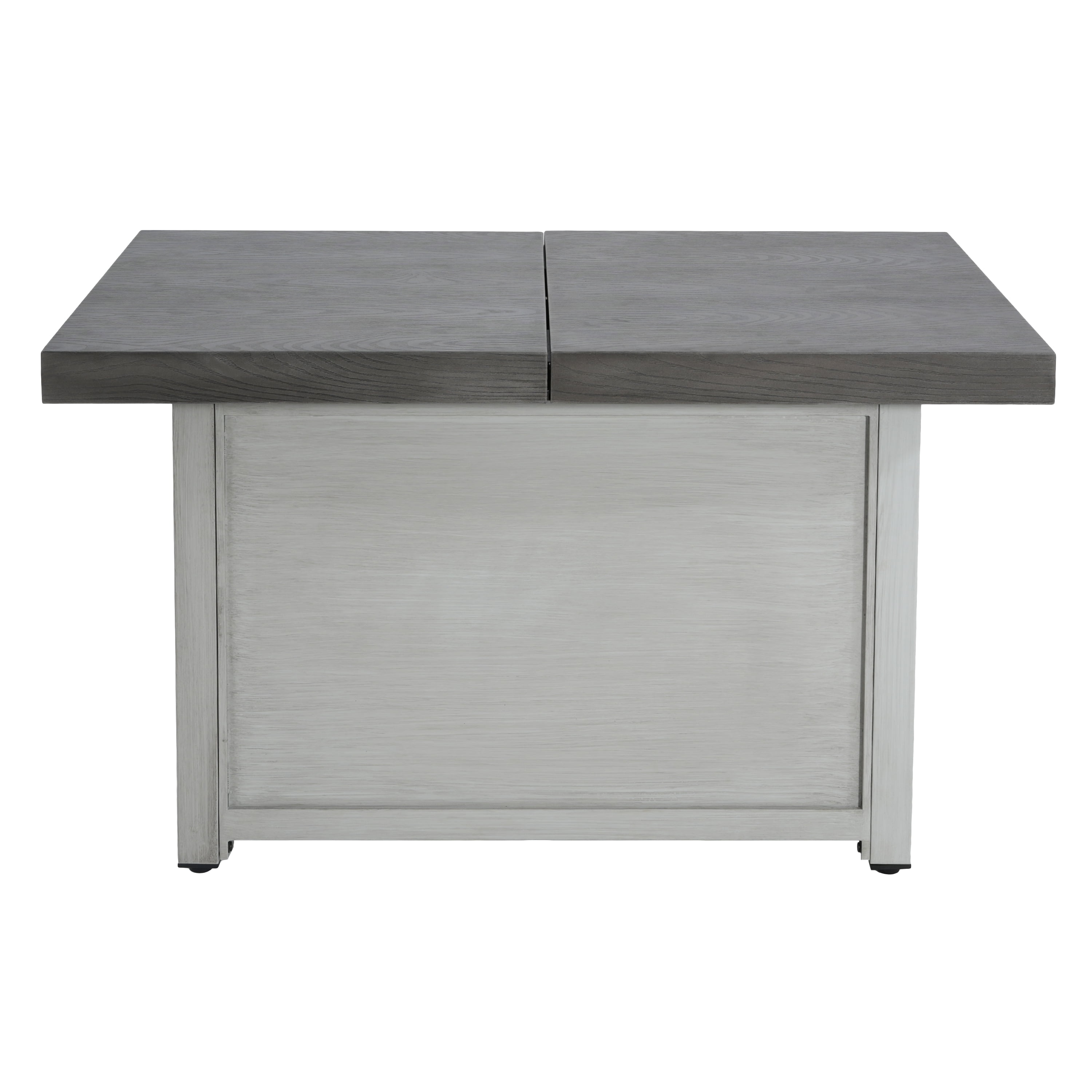 Mintazer 60" Extendable Rectangle Aluminum Fire Pit Table, 50,000 BTU Propane Fire Pits for Outdoor with Lid and Lava Rock,Dark Gray