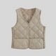 thumbnail image 1 of Ailaofu Women's Quilted Vest V Neck Fleece Puffer Vest Button Down Padded Gilet Sleeveless Outerwear Coat, 1 of 3