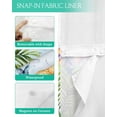 thumbnail image 3 of No Hook Shower Curtain with Snap-in Liner, Coastal Tropical Waterproof Fabric Bathroom Curtains, Palm Tree Starfish Shell Flower Gnomes Bath Curtains & Mesh Top Window 72"x96" Extra Long, 3 of 6