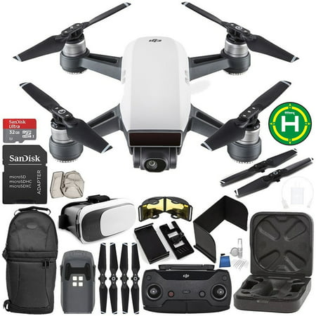 DJI Spark Portable Mini Drone Quadcopter (Alpine White) + DJI Spark Remote Controller EVERYTHING YOU NEED Starter Bundle