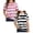 Pink & White, variant on SGMVNU 2 Pack Summer Shirts for Girls Short Sleeve Crewneck Color Block Striped Tops Casual Loose Kids Clothes, Size 8-9 Years, Pink & Green