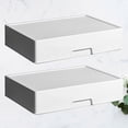 thumbnail image 4 of 2 cajas de almacenamiento de plástico con cajones, organizador con etiqueta, multifunción, para el hogar y la oficina (talla grande, blanco), 4 of 5
