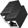 thumbnail image 1 of Conector Cable de Internet LinkFusionBlack 2 Pzas Acoplador RJ45 Hasta 1000Mbps Interior Negro Plástico y Metal, 1 of 1