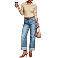thumbnail image 3 of Anygrew Women Business Pullover Polo Sweater Long Sleeve Casual Knitted Blouse Outfits, 3 of 7