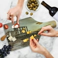 thumbnail image 4 of Pillar Cutting Board, Greek Building Poseidon at the Sunset Sea and the Cloudy Sky Digital Image Print, Tempered Glass Cutting and Serving Board, Wine Bottle Shape, Beige Taupe, by Ambesonne, 4 of 5