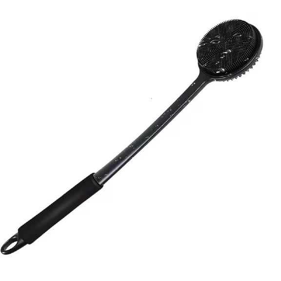 Silicone Back Scrubber for Shower, 17in Lengthen Long Handle Body Brush, Double Sided Shower Brush for Shower Exfoliating and Massage Can Produce Rich Foam, Long Handle Back Scrubber for Men