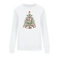 thumbnail image 3 of Uootdi Christmas Long Sleeve Gift Sweatshirts for Women Crewneck Christmas Gnome Wine Glass Cute Santa Hat Xmas Tree Graphic T-S hirts, 3 of 6