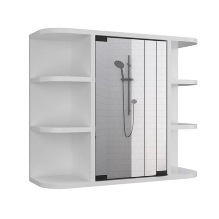 Depot E-Shop DE-GLB5590 Roma Mirrored Medicine Cabinet, White