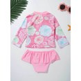 thumbnail image 3 of inhzoy Kids Girls 2 Piece Rushguard Swimsuits Bathing Suit Swim Shirt Bottom Tankini Bikini Set, 3 of 5