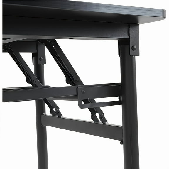 No-Assembly Black Folding Desk - Space-Saving Home Office, Study & Dining Table for Bedrooms, Offices & Small Spaces
