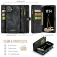thumbnail image 3 of Dteck for iPhone 16 Plus Case Wallet with Card Holder & Detachable Magnetic Phone Case, Leather All-Round Protection Phone Case with Wrist Strap for Women/Men,Black, 3 of 8