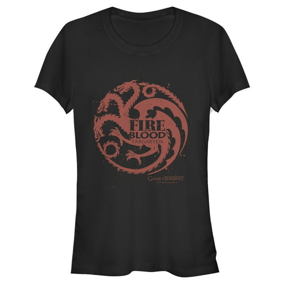 Junior's Game of Thrones Fire and Blood Dragon Graphic Tee Black Small