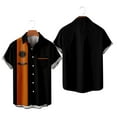 thumbnail image 3 of Button Up Shirt Mens Short Sleeve Button Down Shirts Wrinkle Free Casual Button Up Shirt Short Sleeve Colorblock Collar, 3 of 5