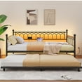thumbnail image 2 of Twin Size Daybed Frame with Trundle, Metal Twin Size Day Bed Heavy Duty Metal Platform Sofa Bed Frame with Charging Station and LED Lights Pull Out Day Bed Frame for Small Spaces, 2 of 9