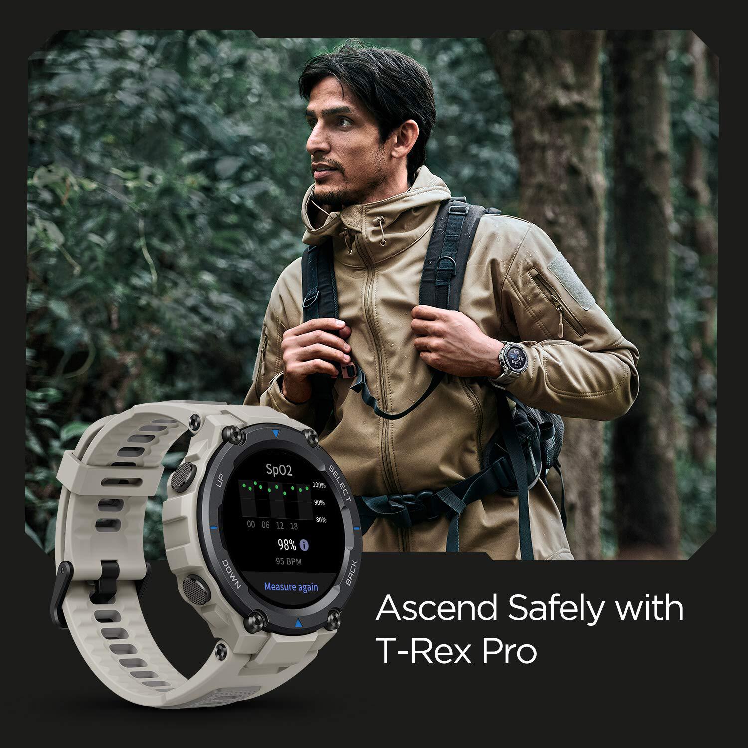 Amazfit Military Grade Smartwatch T-Rex Pro (GPS) with Skin Friendly Silicone Strap
