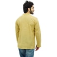 thumbnail image 7 of Atasi Men's Band Collar Short Kurta Beige Cotton Casual Tunic Shirt-Medium, 7 of 7