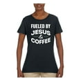 thumbnail image 2 of Fueled by Jesus and Coffee Funny Christian | Womens Inspirational/Christian Graphic T-Shirt, Black, Medium, 2 of 3