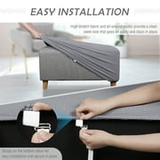 TAOCOCO Ottoman Cover Rectangular Storage Ottoman Slipcovers Stretch Footrest Stool Protect Covers Light Gray