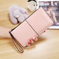 thumbnail image 2 of Cartera larga para mujer Cartera para mujer Cartera con hebilla y cremallera Cartera de piel con cera de aceite de gran capacidad estilo coreano, 2 of 5