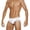 c02White, variant on Mens Quick Dry Swim Briefs Low Waist Drawstring Padded Bikini Swimwear Triangle Swimsuit Bikini Bottoms Red XL