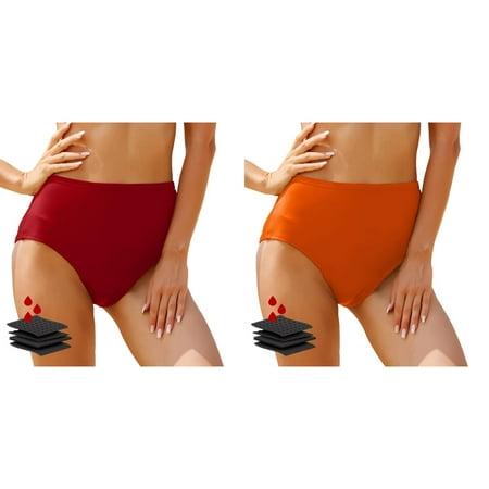 (2-Pack) 2025 New Women s High Waisted Plus Size Swim Pants for Women 4X Bikini Bottoms Retro Basic Swim Pants for s 14/16 Full Coverage Swimsuit Mid Swim Bottoms L Waist Bathing Suit Bottom