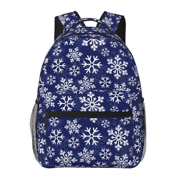 Easygdp Snowflakes On Dark Blue Mochila Ergonómica Versátil para Laptop - Múltiples Bolsillos, Correas Ajustables, Unisex para Escuela, Viajes y Actividades al Aire Libre-One Size