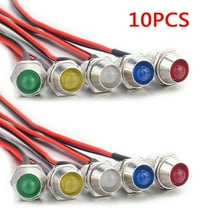 10Pcs 8mm 12V Led Indicator Lights Pilot Dash Lamp Bulb for Car Truck Boat