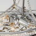 thumbnail image 3 of 25" Silver Ship Chandelier with 85 Crystals - Convertible Ceiling & Pendant Light, Boat-Shaped Iron Chandelier for Dining Room/Foyer, Adjustable 19.69" Chains & 8×E12 Sockets, 3 of 9
