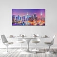 thumbnail image 5 of HFDF Large Canvas Wall Art Decor for Living Room Bedroom New York Skyline Pictures Modern City Night Landcape Purple Painting Prints Home Office Artwork Decoration 24x16inch Framed, 5 of 7