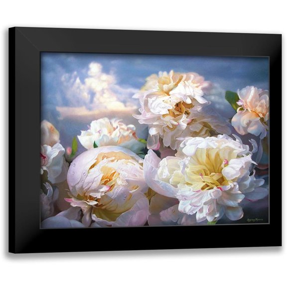 Kopania, Zbigniew 14x12 Black Modern Framed Museum Art Print Titled - Luminous Peonies