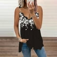 thumbnail image 2 of Aayomet Summer Tops For Women Women's V Neck Lace Tank Tops Summer Casual Sleeveless Shirts Tops Side Split,Black S, 2 of 3