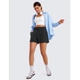 thumbnail image 3 of CRZ YOGA Relaxed Casual Shorts for Women 3" High Waisted for Lounge Athletic pants with Pockets, 3 of 5