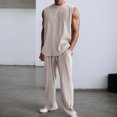 thumbnail image 2 of NAFUU Men's 2 Piece Outfits Summer Track Suits Casual Sleeveless Tank Tops Straight Leg Pants Sweatsuit Solid Color Loungewear Set Stylish Loungewear Sets, 2 of 9