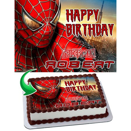 Spider-Man Personalized Cake Toppers Icing Sugar Paper A4 Sheet Edible Frosting Photo Birthday Cake Topper