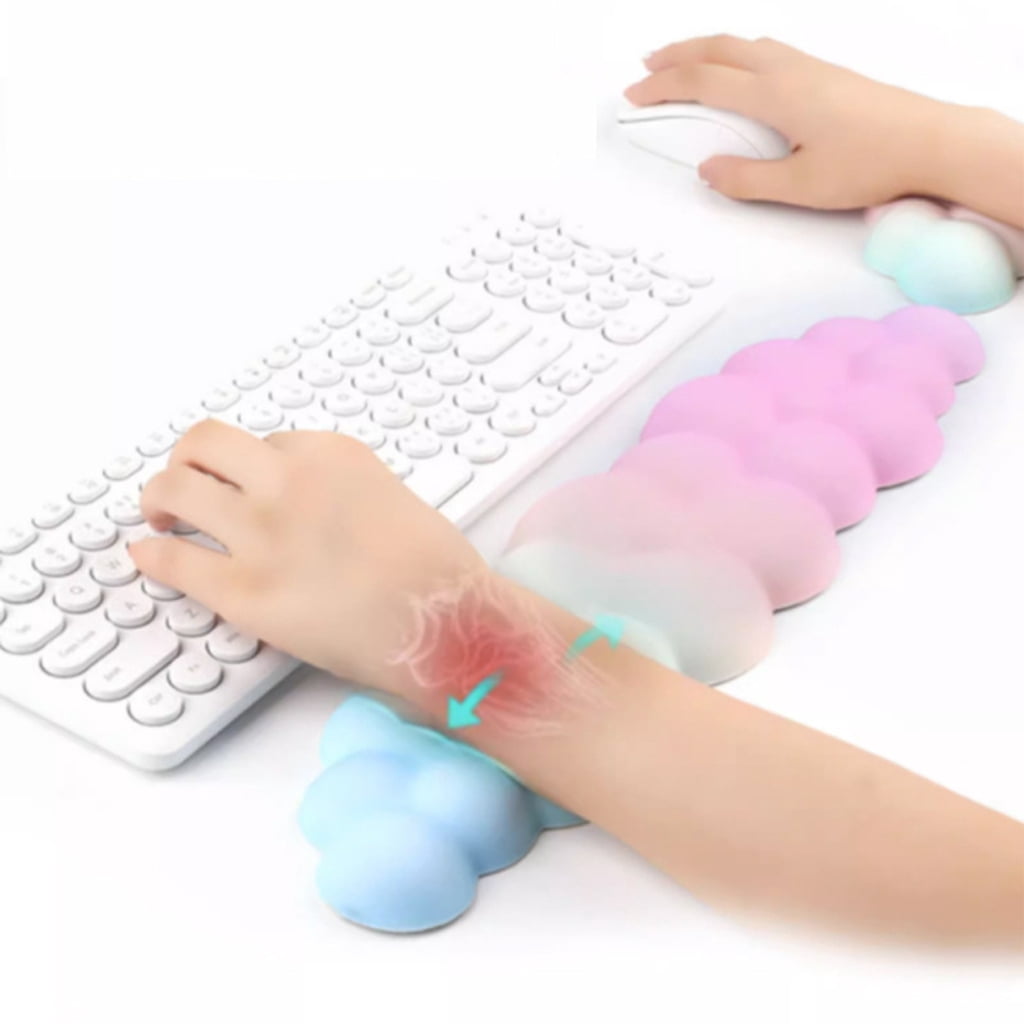 Ergonomic Cloud Wrist Rest Set Wrist Pad Comfortable Breathable Soft Silicone Computer Mouse Wrist Pad Replacement