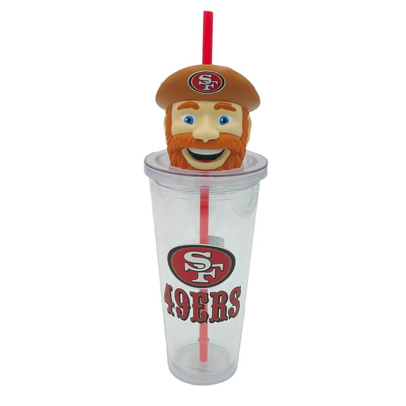 NFL San Francisco 49ers Acrylic Tumbler with Team Color Straw and Team Mascot Lid Enclosure