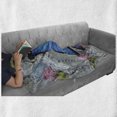 thumbnail image 6 of Vintage Soft Flannel Fleece Throw Blanket, Roses Butterfly and Pearl Images on Denim Look Background Feminine Roamantic Art, Cozy Plush for Indoor and Outdoor Use, 50" x 60", Multicolor, by Ambesonne, 6 of 6