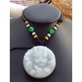 thumbnail image 6 of Certified Hand Carved Icy Green Lavender Natural Myanmar Burma A Jade jadeite Circle Dragon Bead Beads Pendant Necklace, 6 of 8
