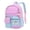 Pink,L, variant on Color Block Nylon Backpack with Multiple Front Pockets Side Bottle Holders for Women Travel and Daily Commute 12.2 x 5.1 x 17.3 inches