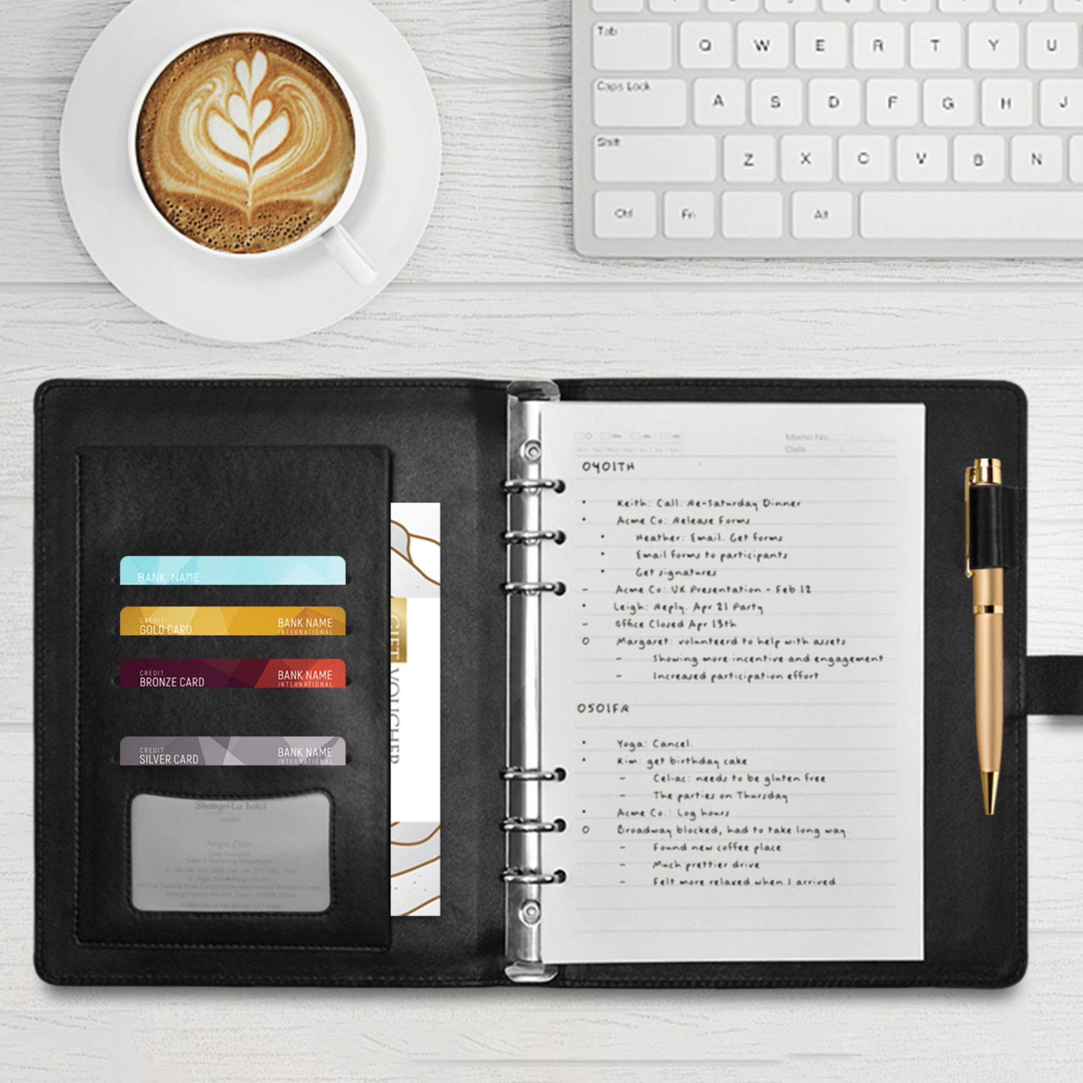 Leather Planner Leather Notebook Notebook Journal Binder Design Pen Pocket Design Convenient for Storage Sea Turtle Sticker