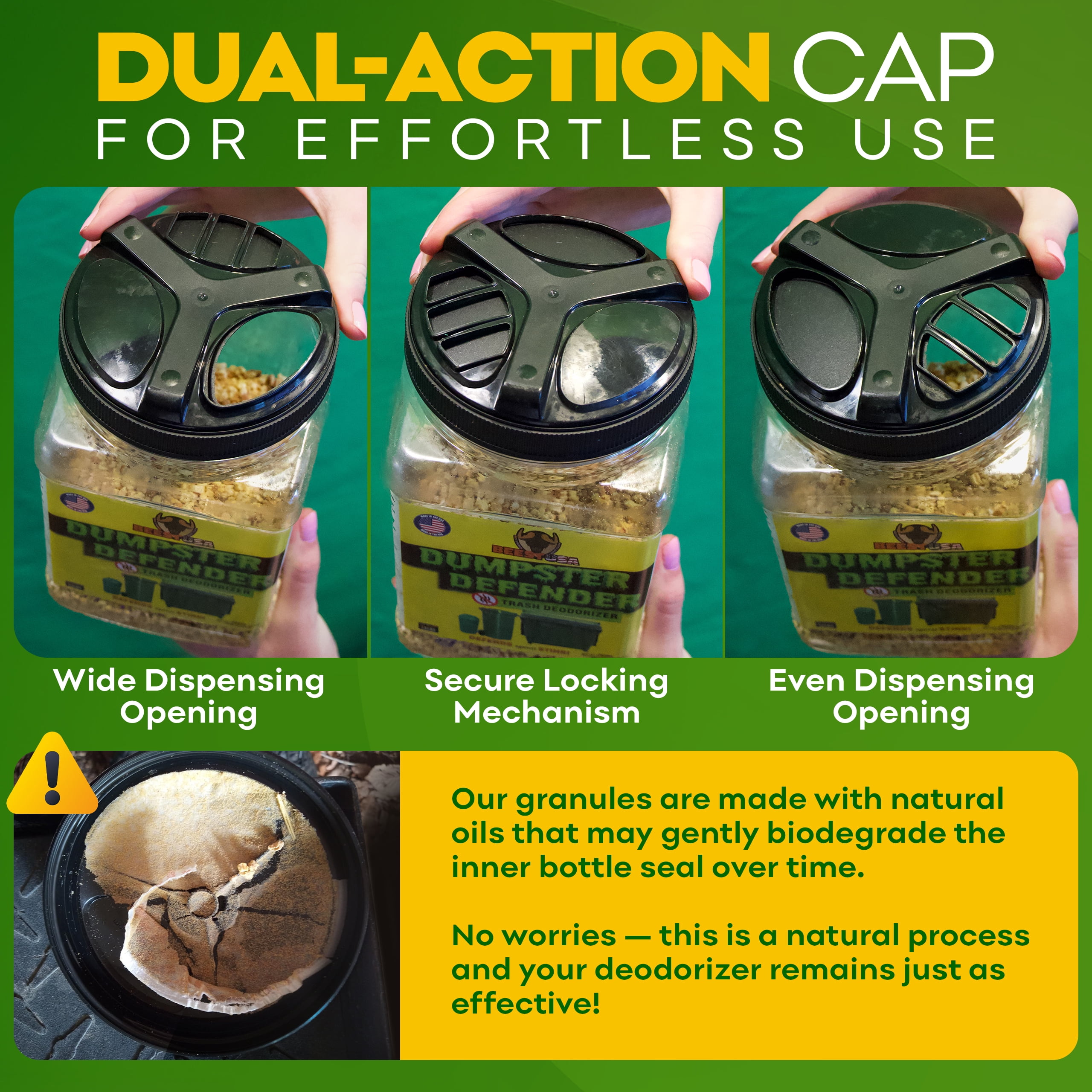 BEEST Dumpster Defender - 3lbs Outdoor Trash Can Deodorizer & Liquid Waste Absorber (Made in USA) Biodegradable Trash Can Odor Eliminator - Powerful Garbage Deodorizer for Always-Fresh Bins - 14 Cups