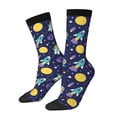 thumbnail image 2 of Uemuo Astronaut Corgi Pattern Women's Crew Socks, Soft Durable Breathable Moisture-Wicking with Odor Control Cotton socks, 2 of 9